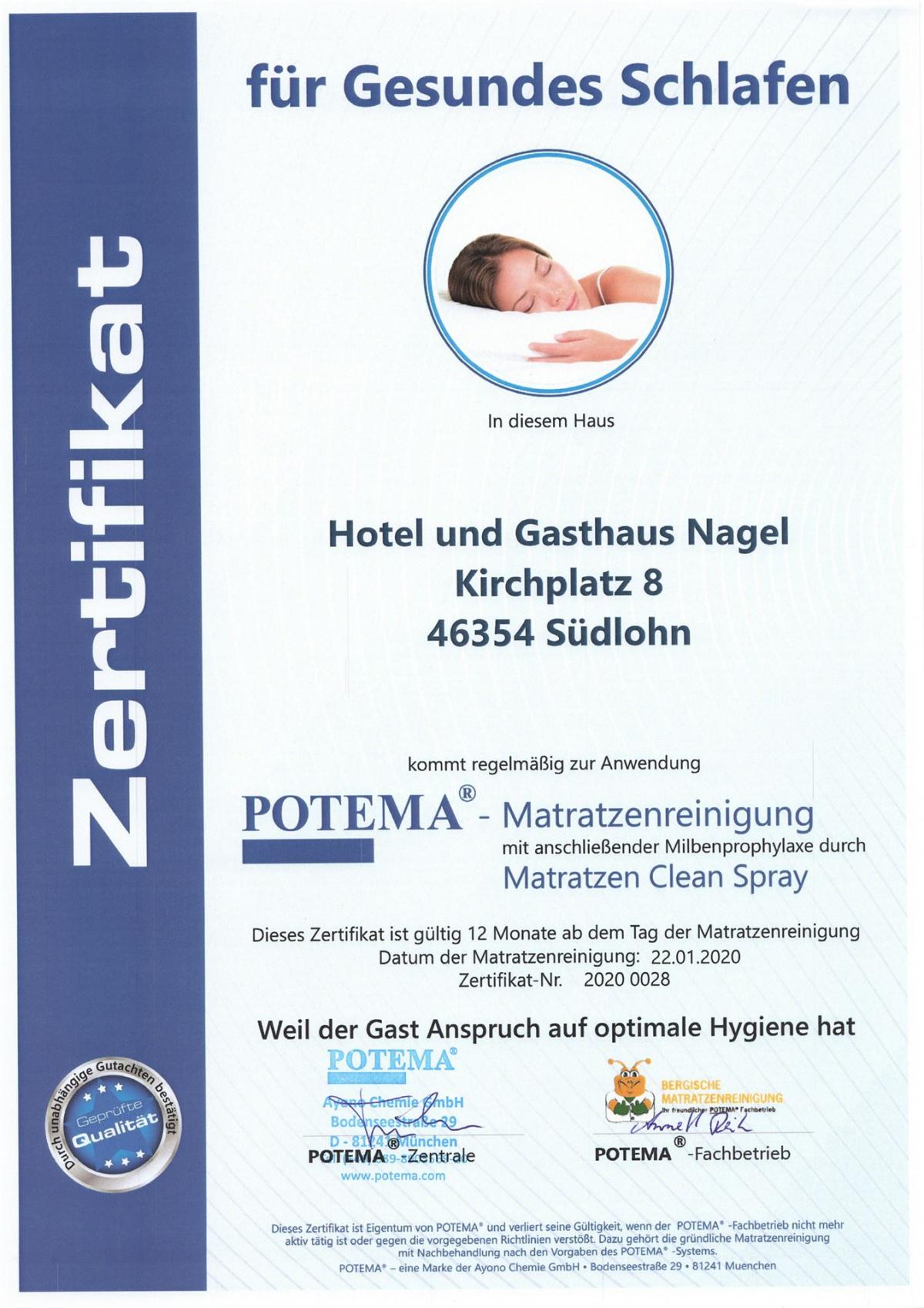 Ansicht Zertifikat für gesundes Schlafen